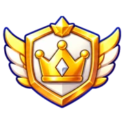 Gold and violet league emblem
